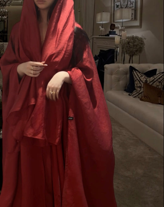 Red Open Royal Evening Abaya